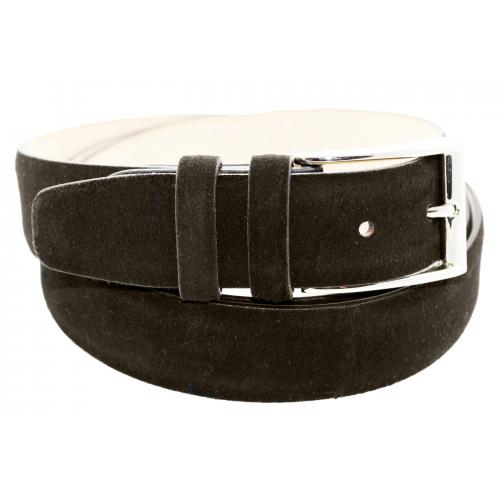 Emilio Franco "B1" Brown Genuine Leather Suede Belt